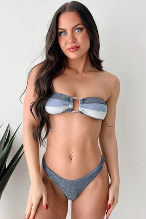 Basking In the Sun Bandeau Style Glitter Bikini Set (Blue/Multi) Basking In the Sun Bandeau Style Glitter Bikini Set (Blue/Multi)
