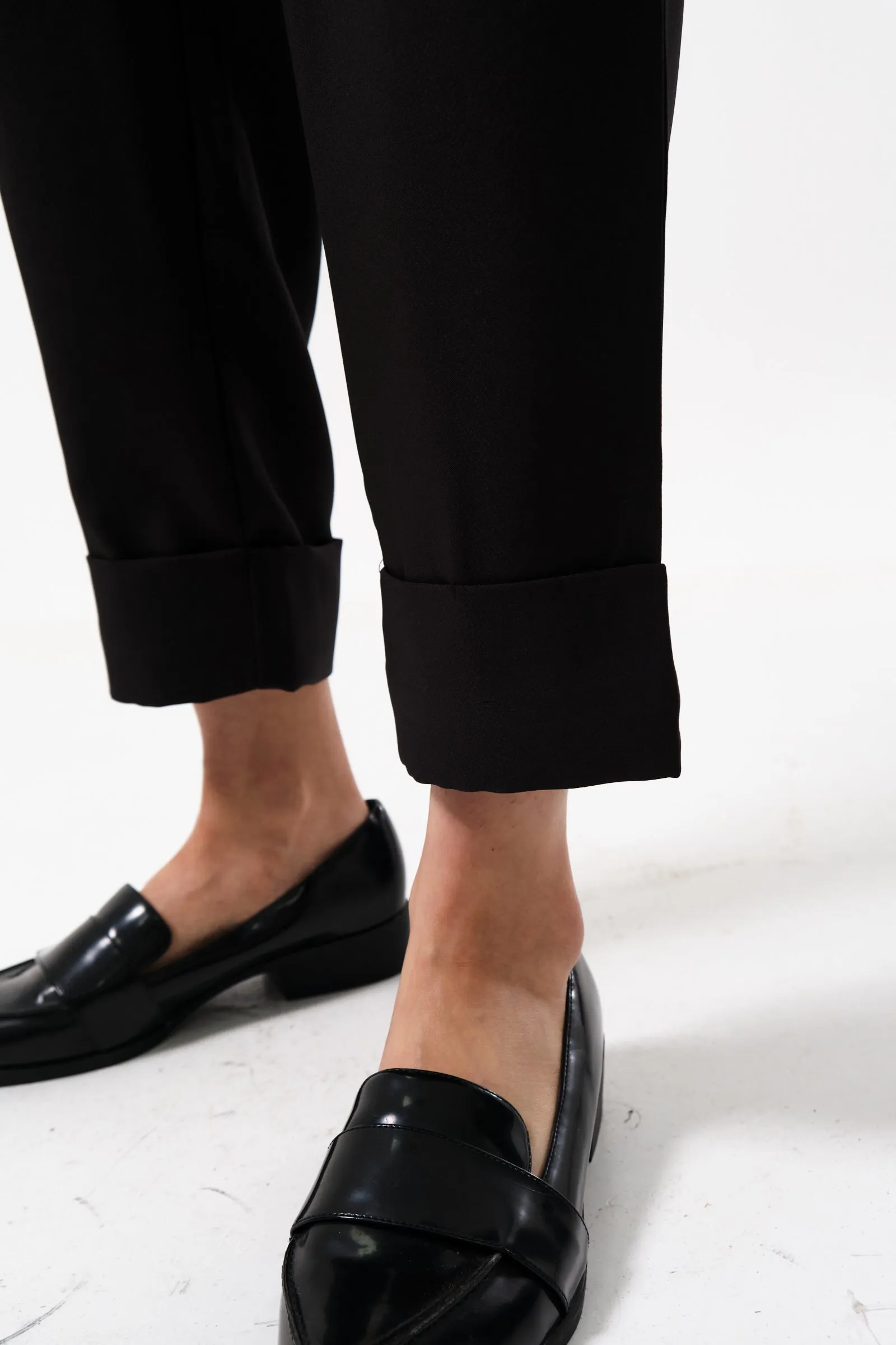 Bayeux Sustainable Satin Back Crepe Trouser - Black