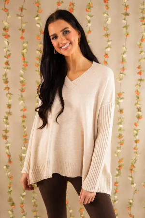 Be There For You Sweater-Oatmeal Be There For You Sweater-Oatmeal