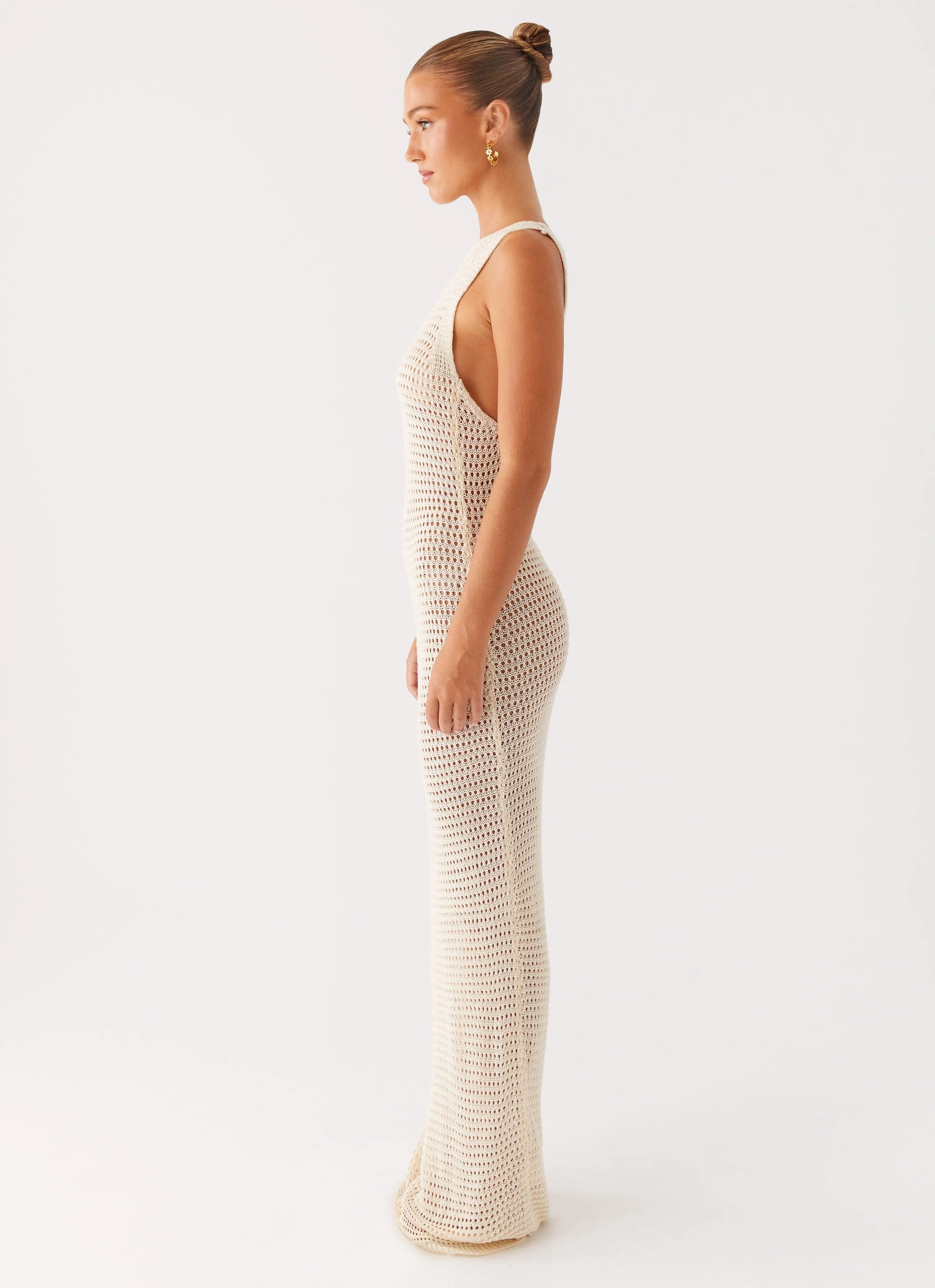 Beach House Crochet Maxi Dress - White