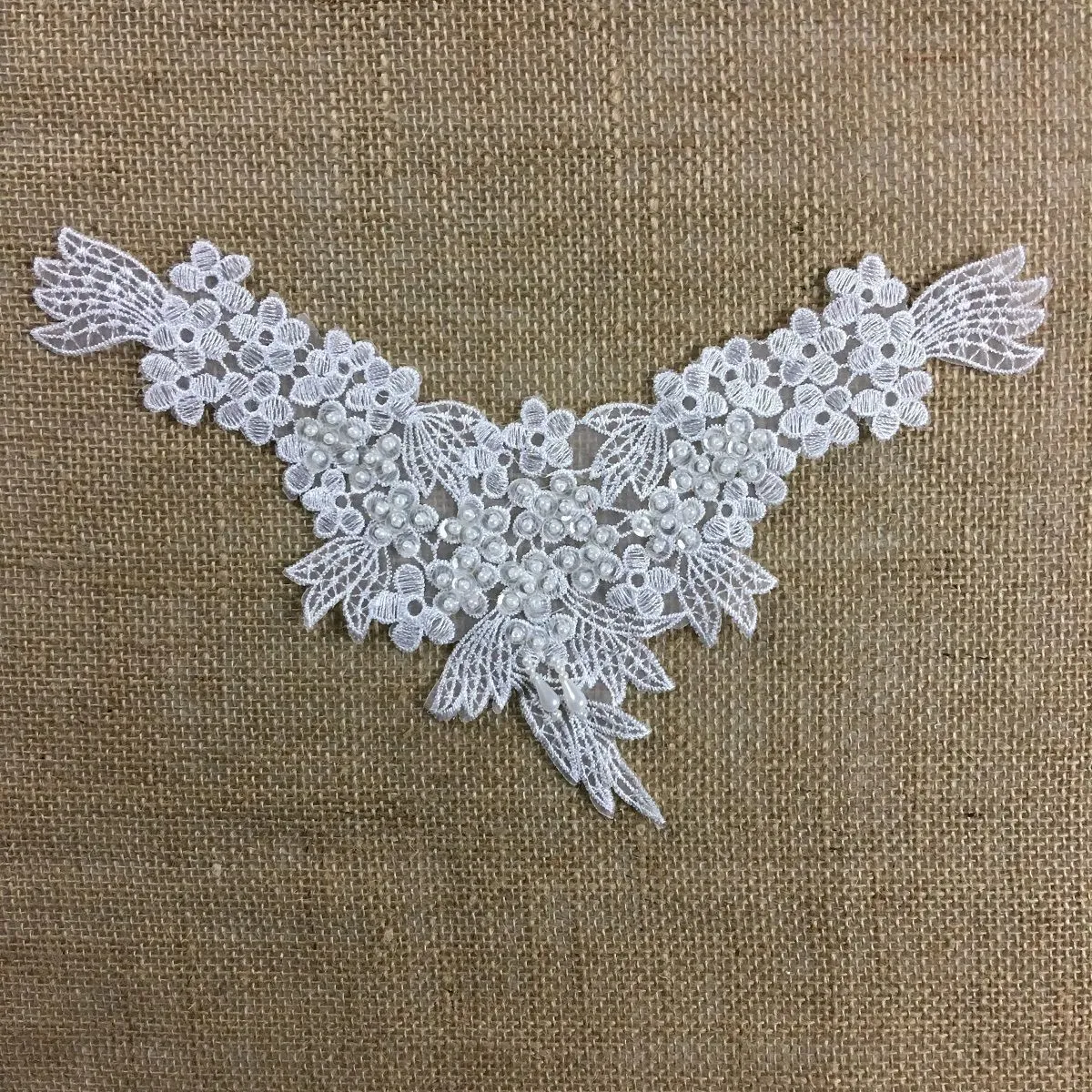 Beaded Applique Piece Lace Yoke Neckpiece Eagle, 11"x7", Garments Dance Theater Costumes Tops Decoration DIY Sewing⭐