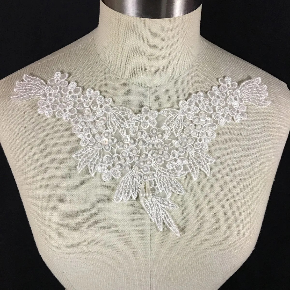 Beaded Applique Piece Lace Yoke Neckpiece Eagle, 11"x7", Garments Dance Theater Costumes Tops Decoration DIY Sewing⭐