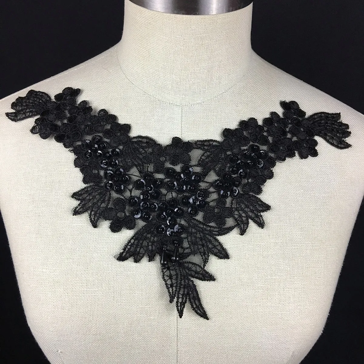 Beaded Applique Piece Lace Yoke Neckpiece Eagle, 11"x7", Garments Dance Theater Costumes Tops Decoration DIY Sewing⭐