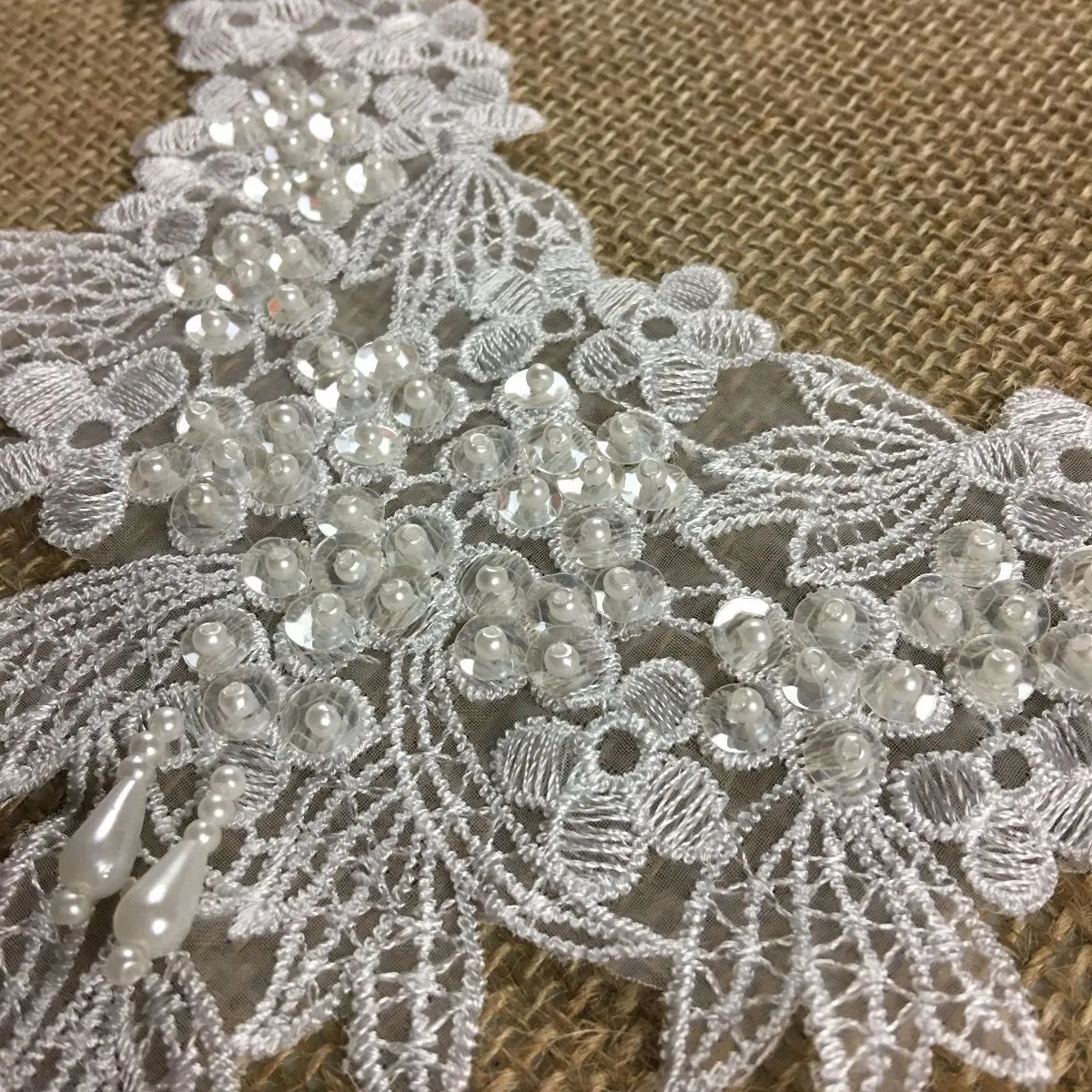 Beaded Applique Piece Lace Yoke Neckpiece Eagle, 11"x7", Garments Dance Theater Costumes Tops Decoration DIY Sewing⭐