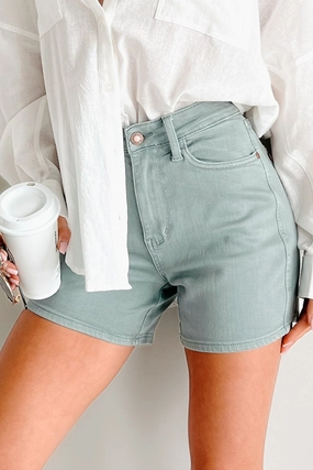Beau High Rise Judy Blue Denim Shorts (Olive Stone) Beau High Rise Judy Blue Denim Shorts (Olive Stone)