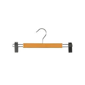 Beech Kids Clip Wooden Hanger with Clips at Ends - Bundle of 50 (H2606BH-50)