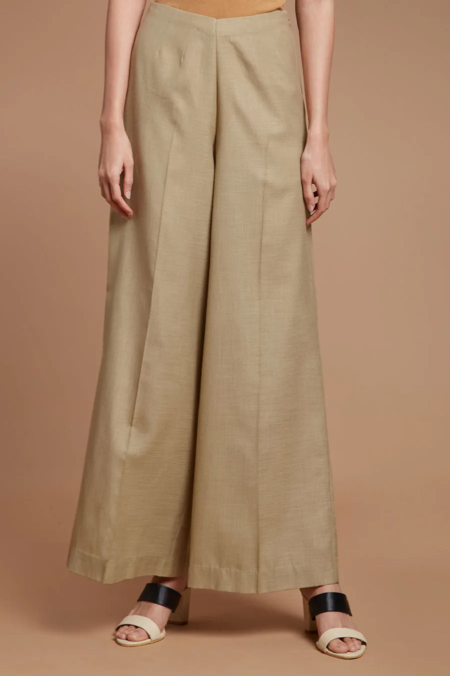 Beige Embroidered Kaftan & Pants Co-Ord Set