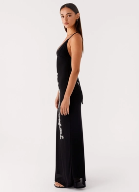 Beki Beaded Mesh Maxi Dress - Black Beki Beaded Mesh Maxi Dress - Black