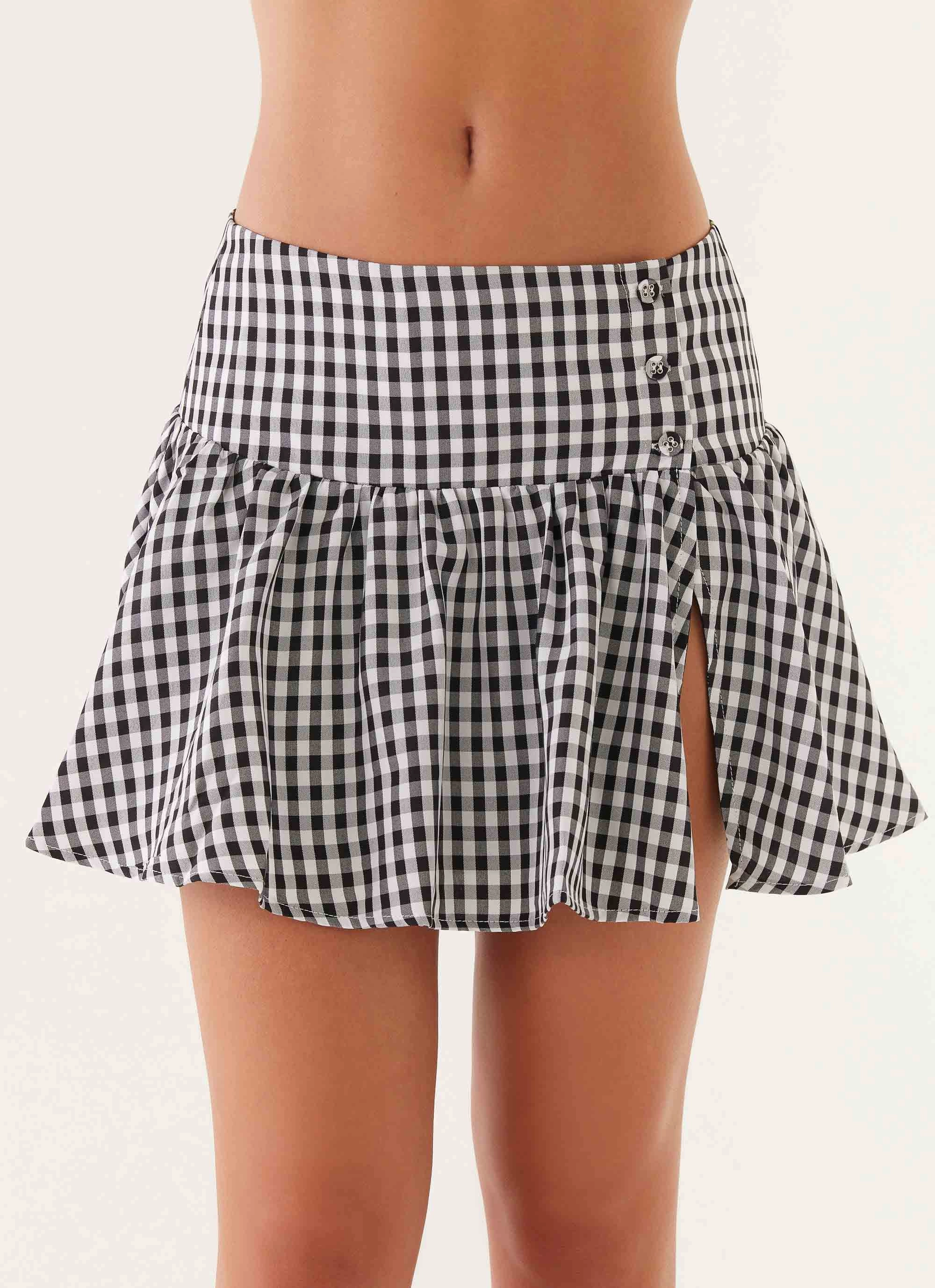 Bellamy Mini Skirt - Black Gingham