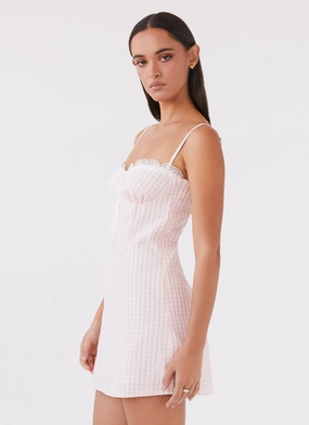 Bellissima Bustier Mini Dress - Pink Gingham Bellissima Bustier Mini Dress - Pink Gingham