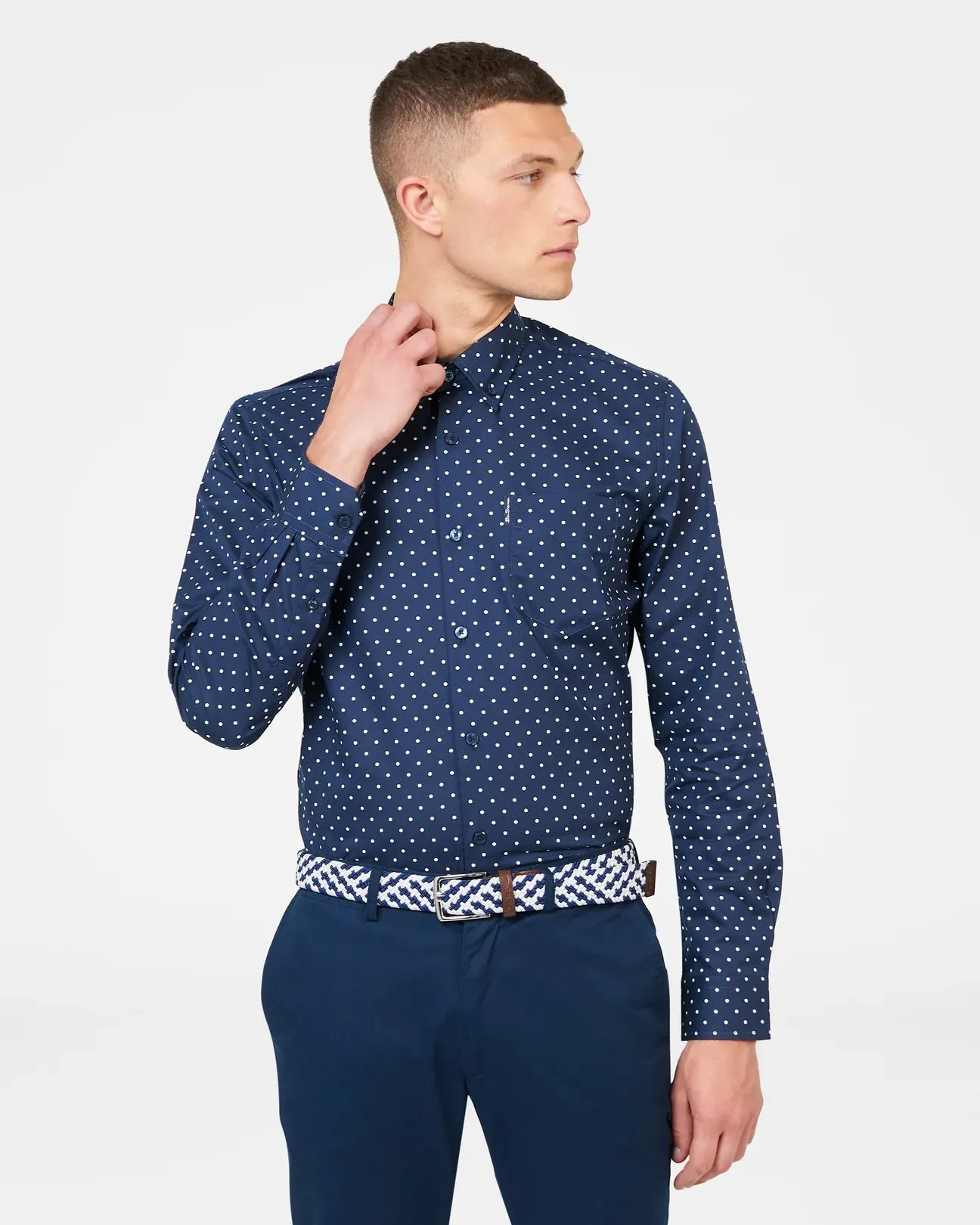 Ben Sherman Polkadot Print L/S Shirt 010 025