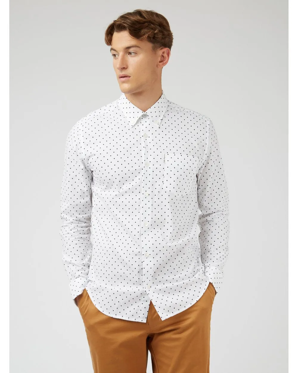 Ben Sherman Polkadot Print L/S Shirt 010 025