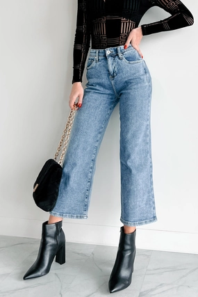 Bennie High Rise Tummy Control Special A Wide Crop Jeans (Light) Bennie High Rise Tummy Control Special A Wide Crop Jeans (Light)