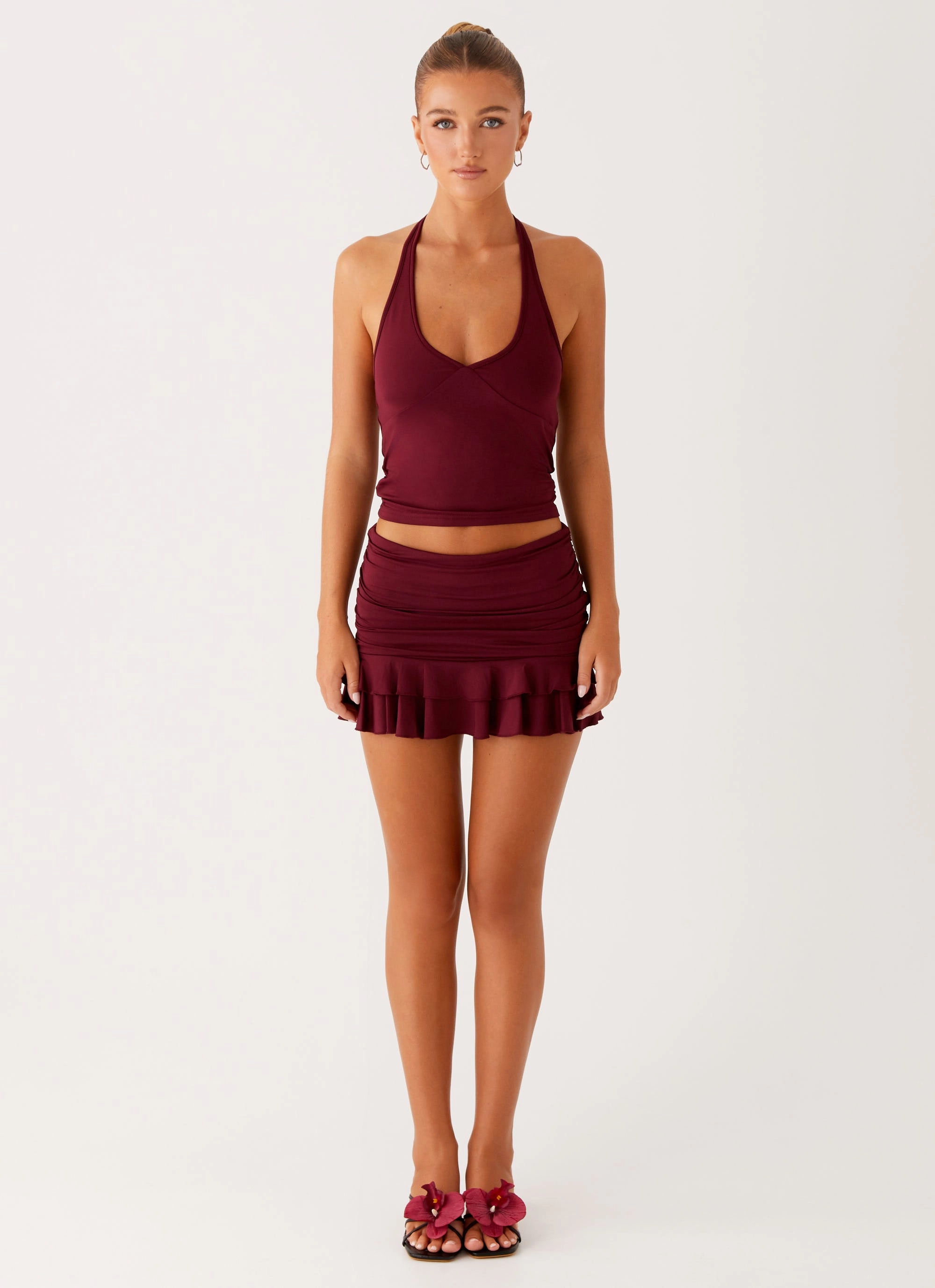Bernie Mini Skirt - Raspberry Wine