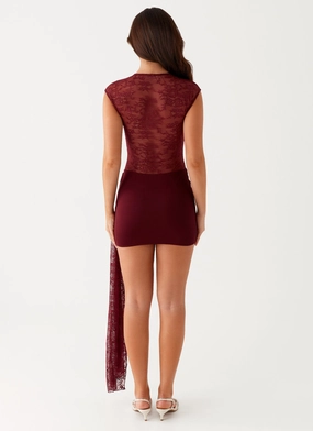 Best Behaviour Mini Dress - Burgundy Best Behaviour Mini Dress - Burgundy