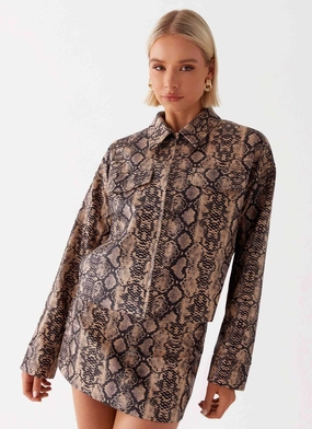 Bethany Oversized Jacket - Snake Bethany Oversized Jacket - Snake
