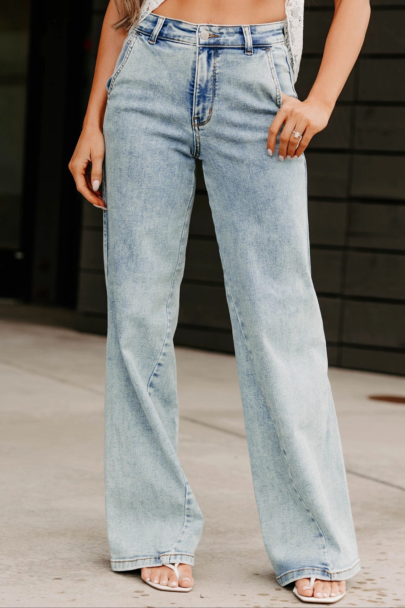 Beverly High Rise Judy Blue Wide Leg Jeans (Light)