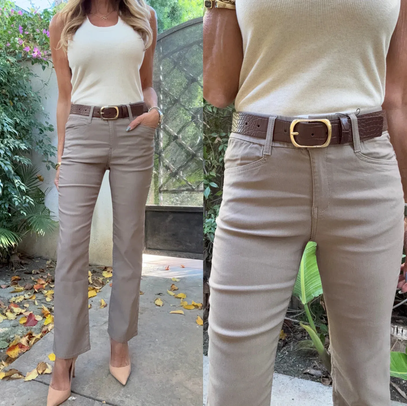 Bevy Flog Novel Pants - Tan