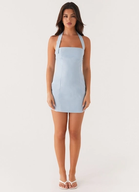 Bianca Halter Dress - Blue Bianca Halter Dress - Blue