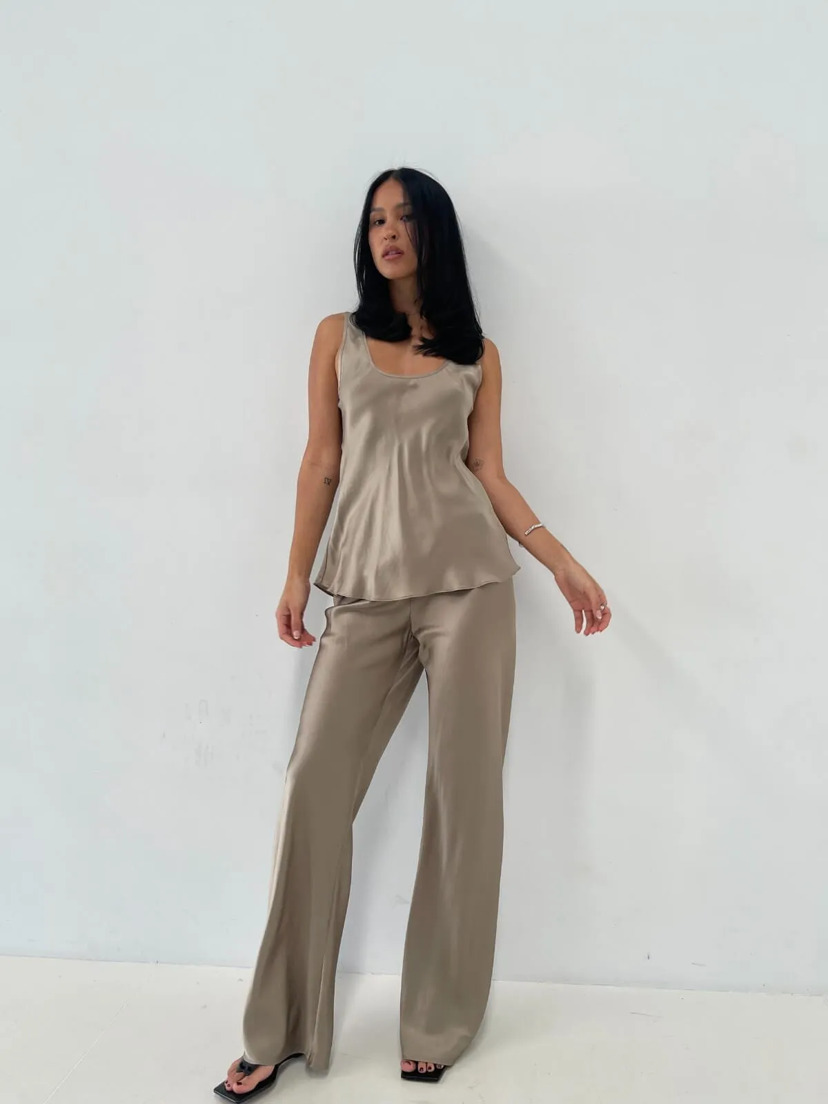 Bias Cut Pants - Graphite