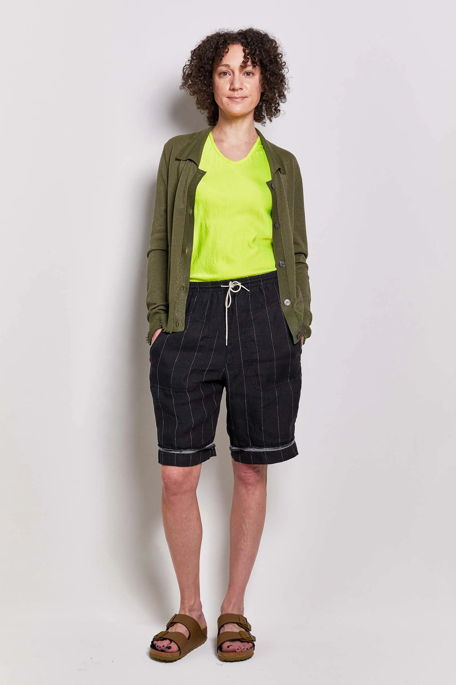 biba khaki lurex cardigan