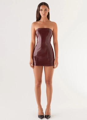 Big Shot Strapless Mini Dress - Merlot Big Shot Strapless Mini Dress - Merlot