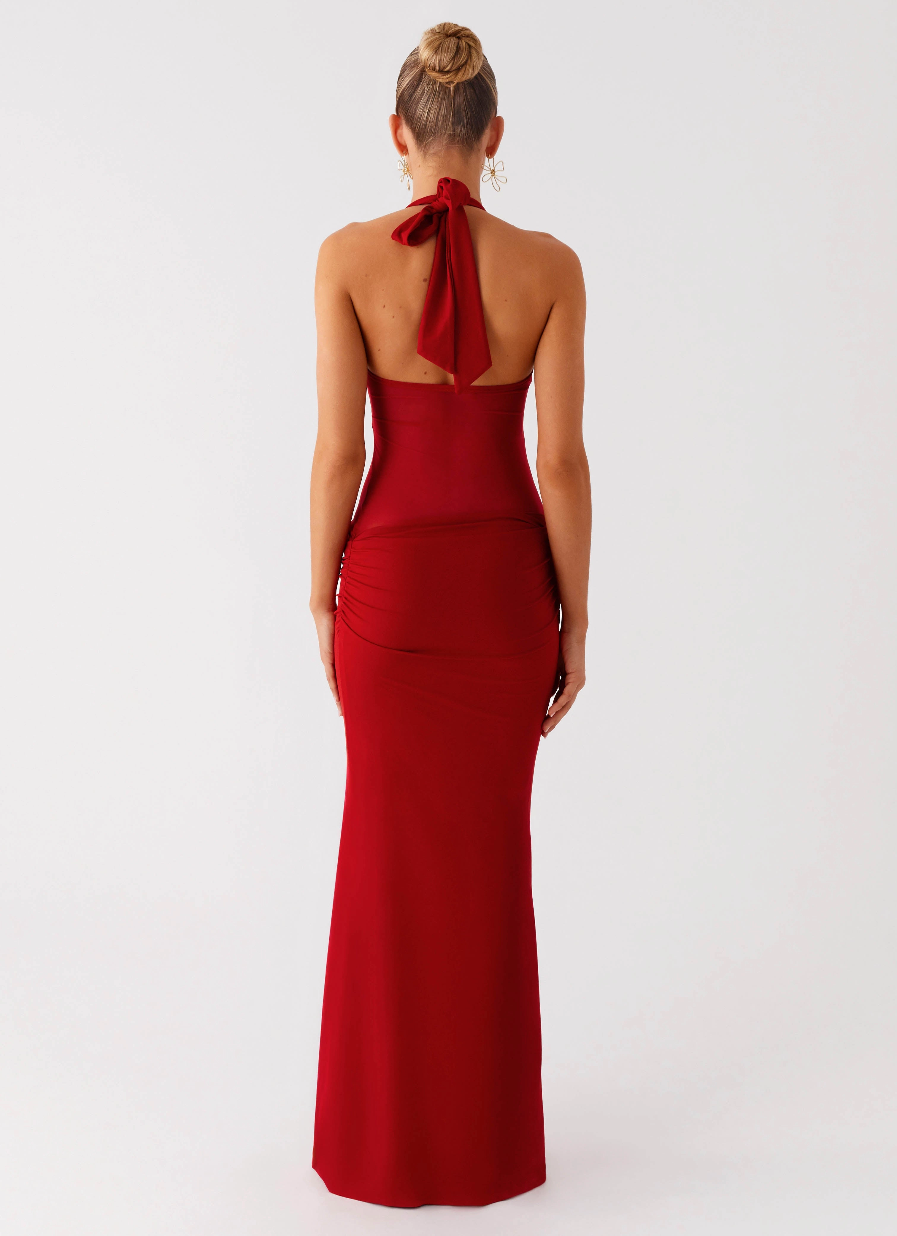 Billen Halter Maxi Dress - Red