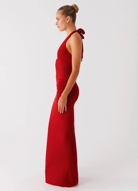 Billen Halter Maxi Dress - Red Billen Halter Maxi Dress - Red
