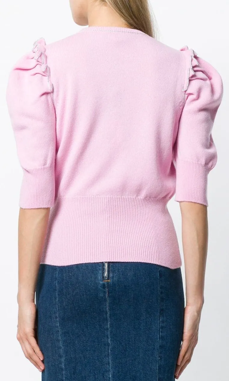 Bird and Floral Embroidered Sweater