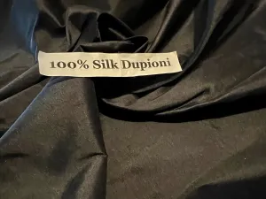 Black 100% Silk Dupioni.      1/4 Meter Price