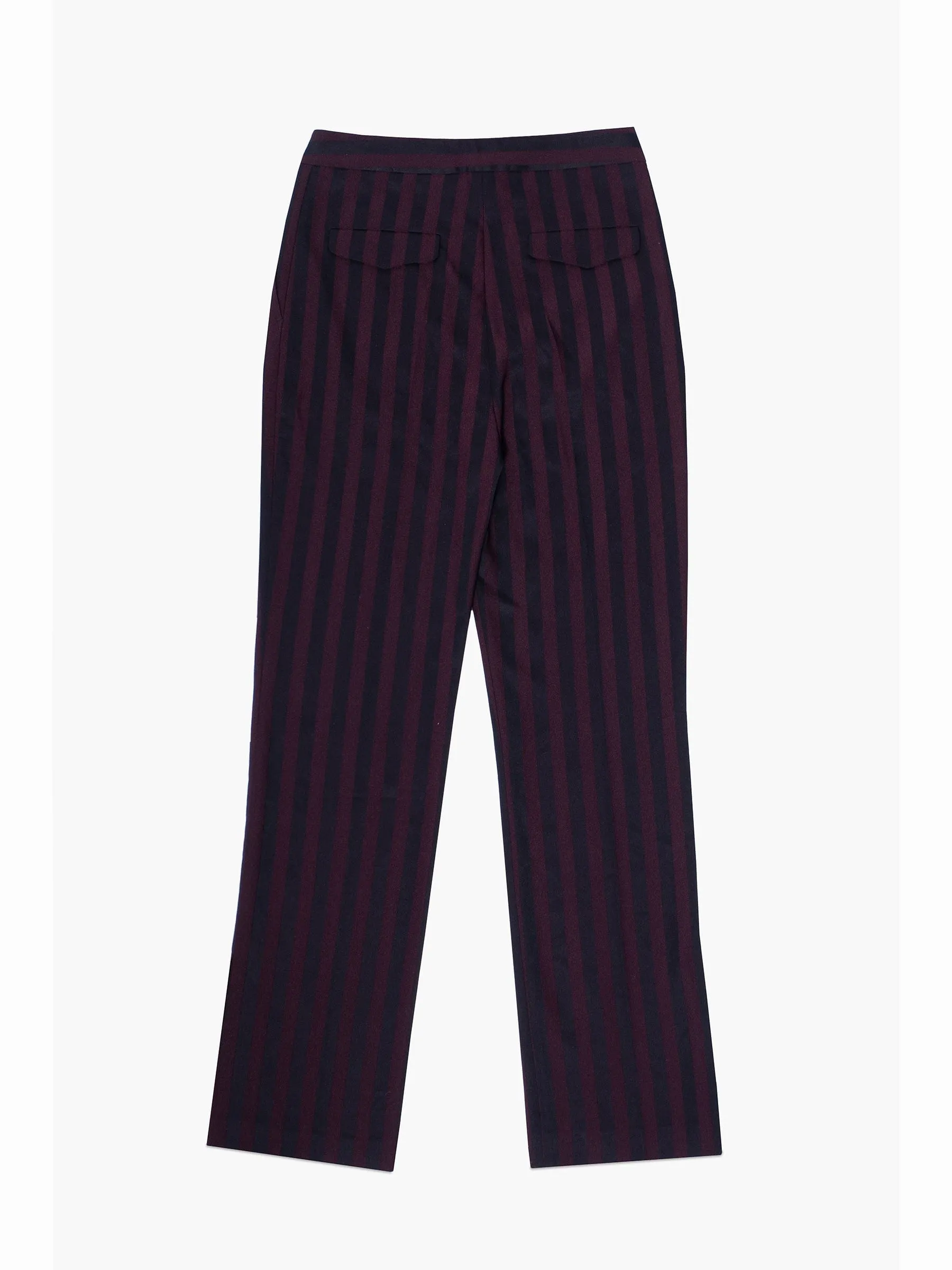 Black and Maroon High Waisted Trousers