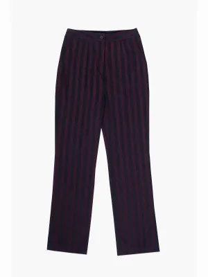 Black and Maroon High Waisted Trousers