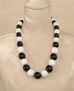 Black and White Orb Necklace, Nepal