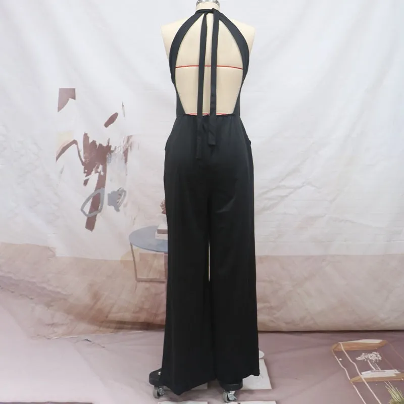 Black Backless Jumpsuit