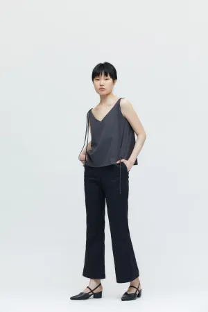 Black high waisted flared trousers