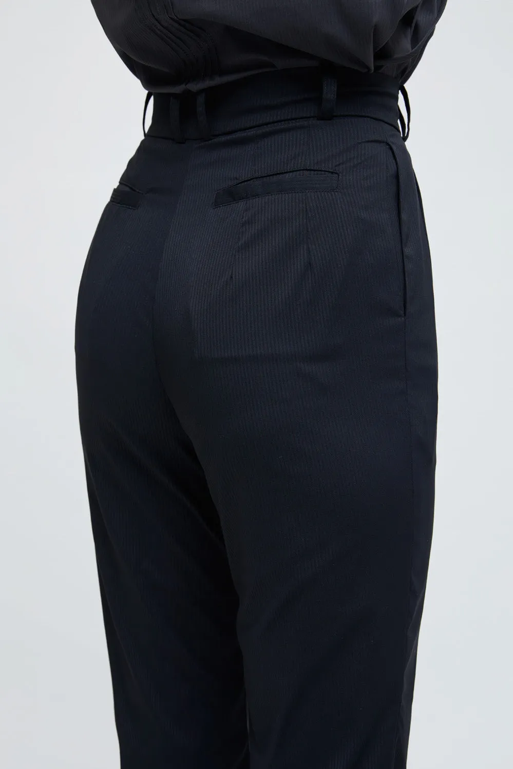 Black high waisted flared trousers