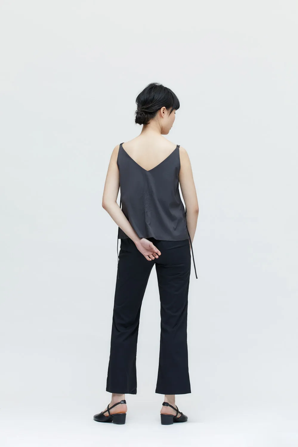 Black high waisted flared trousers