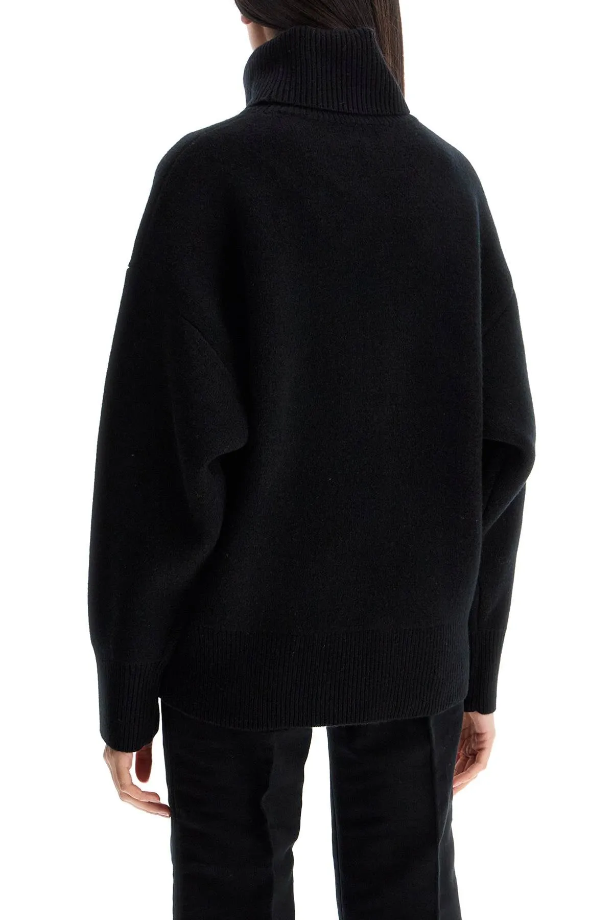 black rws wool and cashmere turtleneck sweater 251 WRT4629 YA0132 BLACK