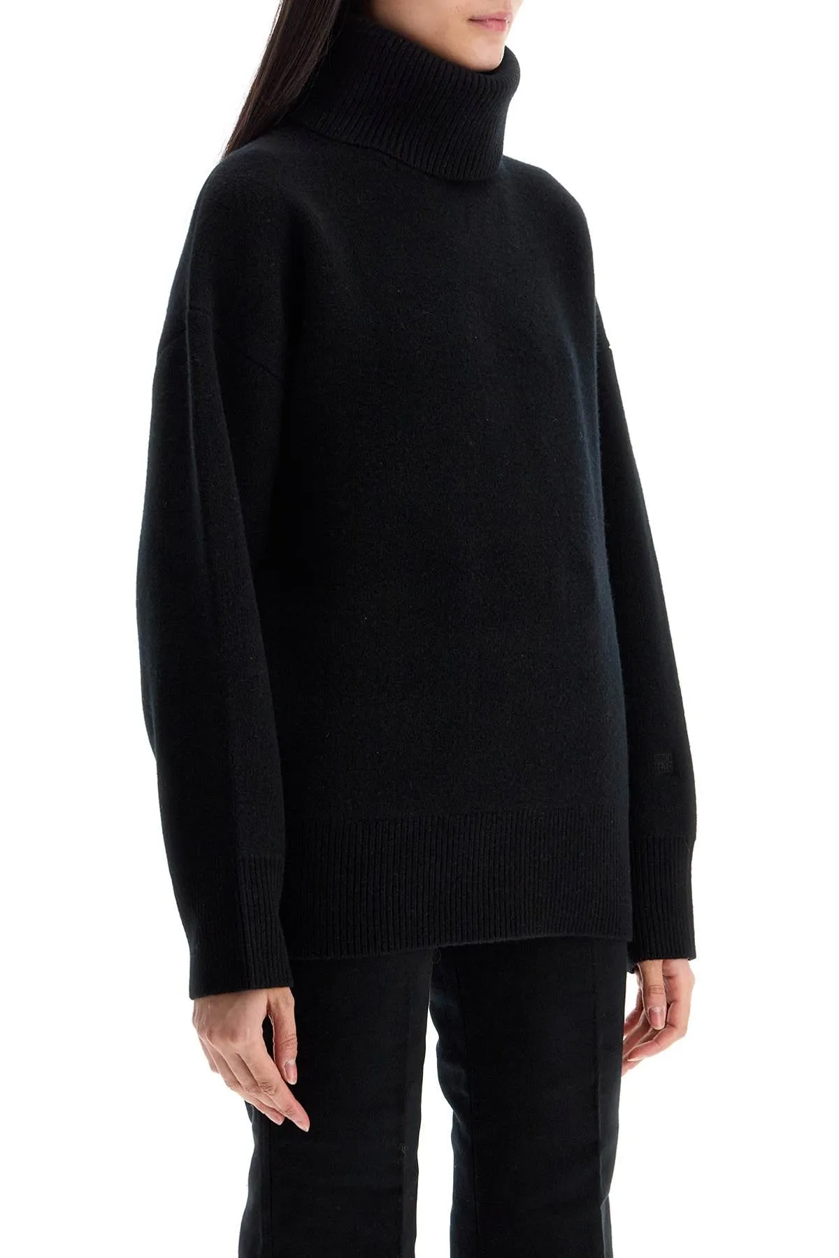 black rws wool and cashmere turtleneck sweater 251 WRT4629 YA0132 BLACK