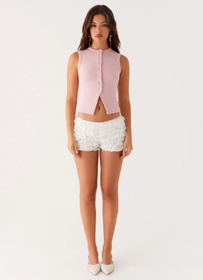 Blair Buttoned Tank Top - Pink Blair Buttoned Tank Top - Pink
