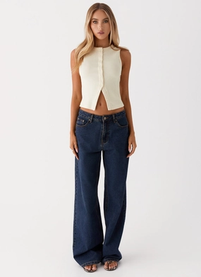 Blair Buttoned Tank Top - Yellow Blair Buttoned Tank Top - Yellow