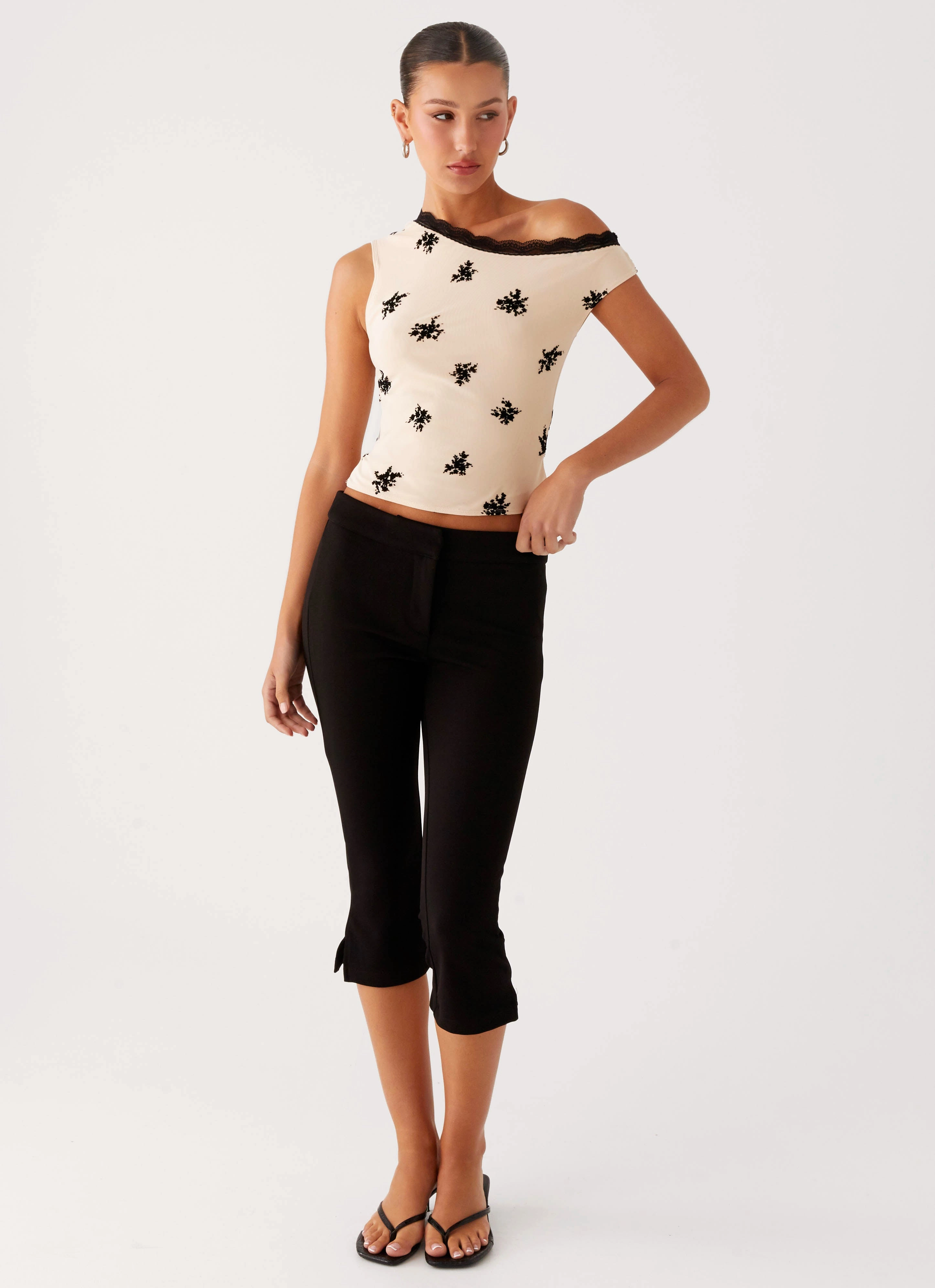 Blind Faith Flock One Shoulder Top - Cream