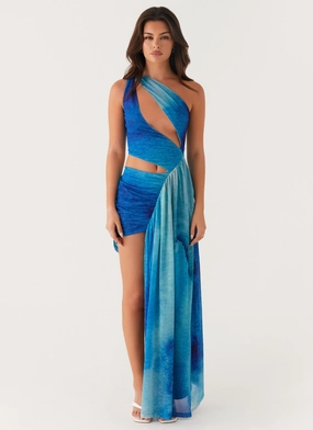 Blinded Maxi Dress - Blue Tie Dye Blinded Maxi Dress - Blue Tie Dye