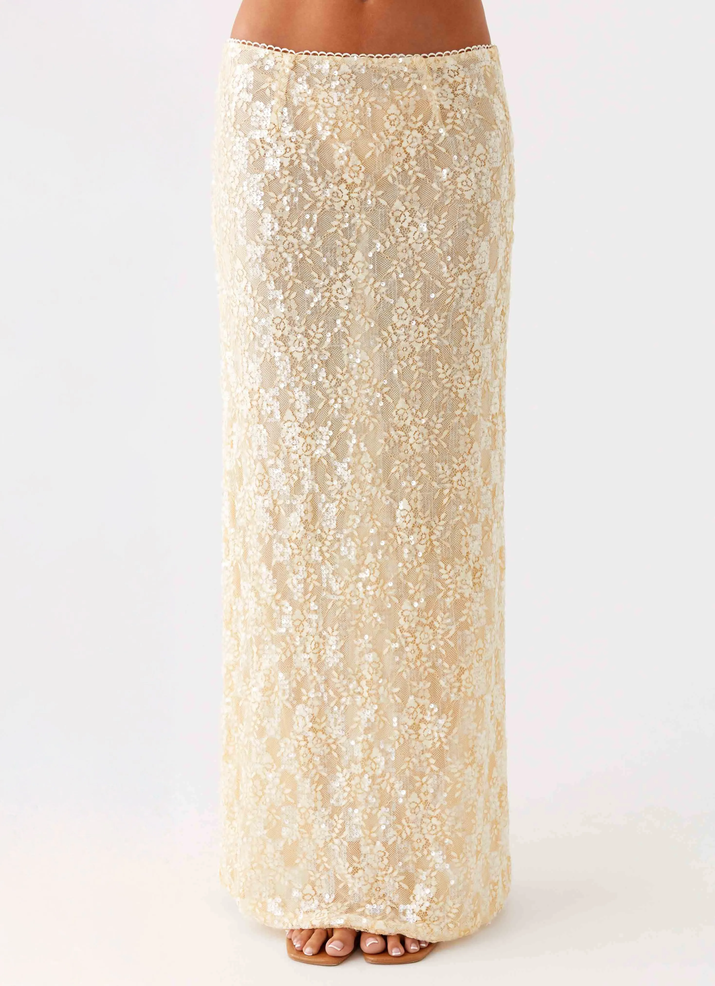 Bling It On Maxi Skirt - Ivory