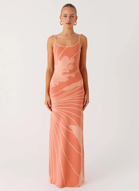 Bliss View Knit Maxi Dress - Peach Bliss View Knit Maxi Dress - Peach