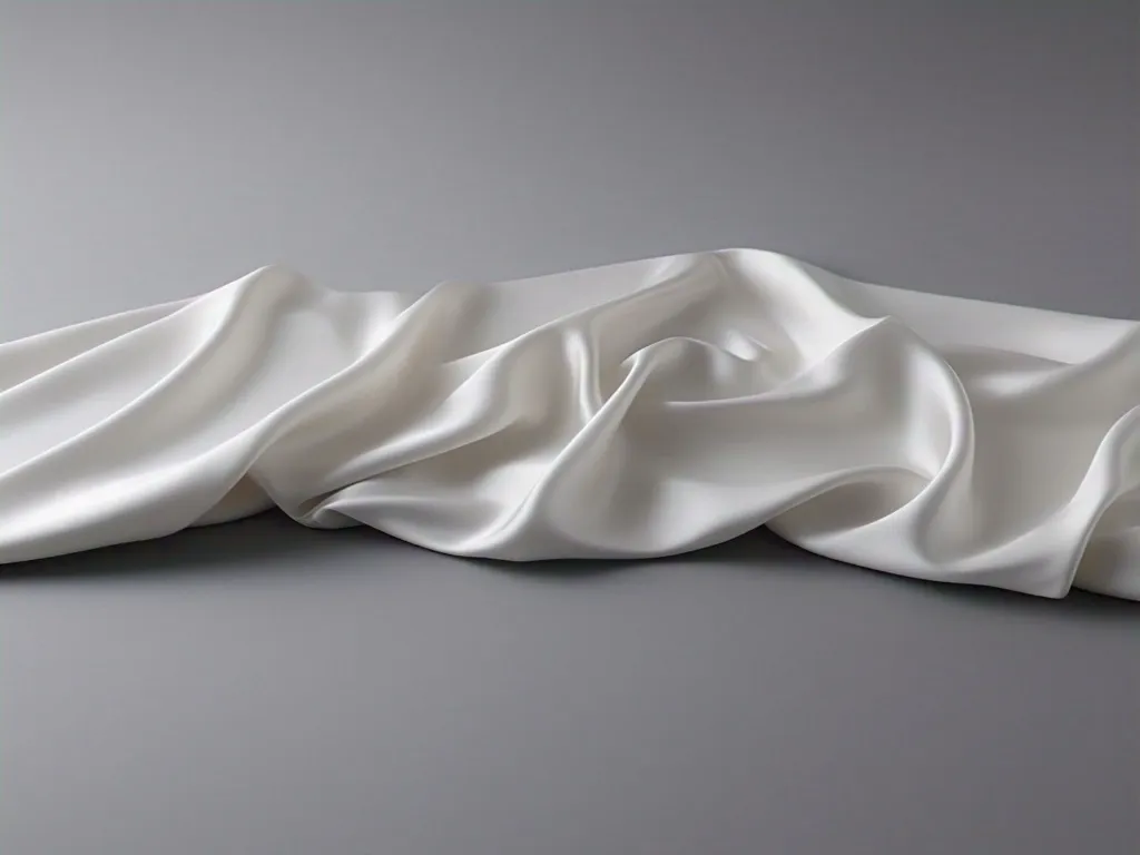 Blooming White Satin Plain Fabric