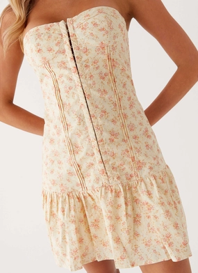 Bloomsbury Bustier Mini Dress - Yellow Ditsy Floral Bloomsbury Bustier Mini Dress - Yellow Ditsy Floral