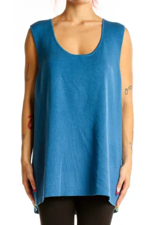 Blue Merino Wool Sleeveless Tunic