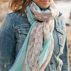 Blue Odessa Wool & Silk Scarf