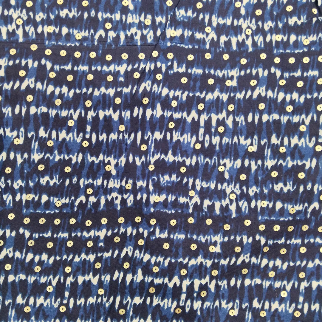 Blue Polka Dot Printed Rayon Fabric (Wholesale)